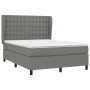 Cama box spring con colchón tela gris oscuro 140x200 cm de , Camas y somieres - Ref: Foro24-3128286, Precio: 517,48 €, Descue...