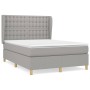 Cama box spring con colchón tela gris claro 140x200 cm de , Camas y somieres - Ref: Foro24-3128845, Precio: 521,56 €, Descuen...
