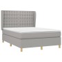 Cama box spring con colchón tela gris claro 140x200 cm de , Camas y somieres - Ref: Foro24-3128845, Precio: 521,56 €, Descuen...