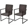Sillas de comedor voladizas 2 unidades cuero sintético marrón de vidaXL, Sillas de comedor - Ref: Foro24-242284, Precio: 180,...