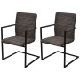 Sillas de comedor voladizas 2 unidades cuero sintético marrón de vidaXL, Sillas de comedor - Ref: Foro24-242284, Precio: 192,...