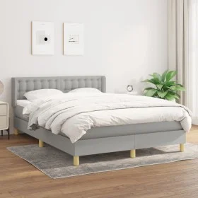 Boxspringbett mit hellgrauer Stoffmatratze 140x190 cm von , Betten und Lattenroste - Ref: Foro24-3130585, Preis: 461,22 €, Ra...