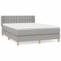 Cama box spring con colchón tela gris claro 140x200 cm de , Camas y somieres - Ref: Foro24-3130593, Precio: 432,91 €, Descuen...