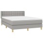 Cama box spring con colchón tela gris claro 140x200 cm de , Camas y somieres - Ref: Foro24-3130593, Precio: 432,91 €, Descuen...
