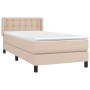 Cama box spring con colchón cuero sintético capuchino 80x200 cm de , Camas y somieres - Ref: Foro24-3130750, Precio: 281,28 €...