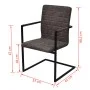 Sillas de comedor voladizas 2 unidades cuero sintético marrón de vidaXL, Sillas de comedor - Ref: Foro24-242284, Precio: 180,...