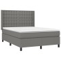 Cama box spring con colchón tela gris oscuro 140x200 cm de , Camas y somieres - Ref: Foro24-3131754, Precio: 523,19 €, Descue...