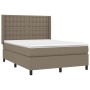 Cama box spring con colchón tela gris taupe 140x190 cm de , Camas y somieres - Ref: Foro24-3131749, Precio: 509,80 €, Descuen...