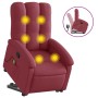 Sillón reclinable de masaje elevable tela rojo tinto en Sillones | Comprar online en Foru.es