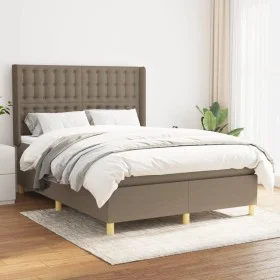 Cama box spring con colchón tela gris taupe 140x200 cm de , Camas y somieres - Ref: Foro24-3132317, Precio: 502,84 €, Descuen...