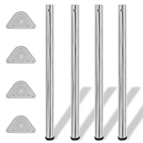 4 Patas de mesa ajustables en alturas 870 mm color cromo de vidaXL, Patas para mesas - Ref: Foro24-242143, Precio: 57,23 €, D...