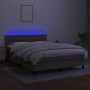 Cama box spring colchón y luces LED tela gris taupe 140x200 cm de , Camas y somieres - Ref: Foro24-3133481, Precio: 458,14 €,...