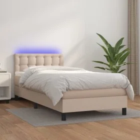 Boxspringbett LED-Matratze Cappuccino Kunstleder 90x200 cm von , Betten und Lattenroste - Ref: Foro24-3134206, Preis: 315,10 ...