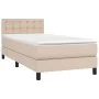 Box spring bed LED mattress cappuccino synthetic leather 90x200 cm by , Beds and slatted bases - Ref: Foro24-3134206, Price: ...