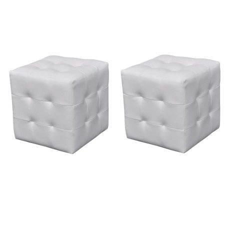 Taburetes cubo blancos de vidaXL, Mesitas de noche - Ref: Foro24-60739, Precio: 74,26 €, Descuento: %