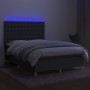 Cama box spring colchón y luces LED tela gris oscuro 140x200 cm de , Camas y somieres - Ref: Foro24-3135758, Precio: 517,08 €...