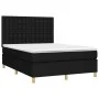 Box spring bed mattress and LED lights black fabric 140x190 cm by , Beds and slatted bases - Ref: Foro24-3135751, Price: 468,...