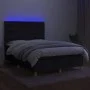 Box spring bed mattress and LED lights black fabric 140x190 cm by , Beds and slatted bases - Ref: Foro24-3135751, Price: 468,...