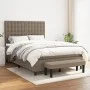 Box spring bed with taupe gray fabric mattress 140x190 cm by , Beds and slatted bases - Ref: Foro24-3136913, Price: 534,63 €,...