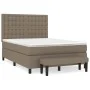 Box spring bed with taupe gray fabric mattress 140x190 cm by , Beds and slatted bases - Ref: Foro24-3136913, Price: 534,63 €,...