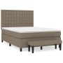 Cama box spring con colchón tela gris taupe 140x190 cm de , Camas y somieres - Ref: Foro24-3136913, Precio: 534,92 €, Descuen...