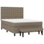 Box spring bed with taupe gray fabric mattress 140x190 cm by , Beds and slatted bases - Ref: Foro24-3136913, Price: 534,63 €,...