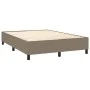 Box spring bed with taupe gray fabric mattress 140x190 cm by , Beds and slatted bases - Ref: Foro24-3136913, Price: 534,63 €,...