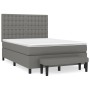 Cama box spring con colchón tela gris oscuro 140x200 cm de , Camas y somieres - Ref: Foro24-3136918, Precio: 557,96 €, Descue...