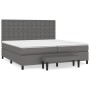 Cama box spring con colchón cuero sintético gris 200x200 cm de , Camas y somieres - Ref: Foro24-3137687, Precio: 775,69 €, De...