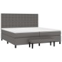 Cama box spring con colchón cuero sintético gris 200x200 cm de , Camas y somieres - Ref: Foro24-3137687, Precio: 775,69 €, De...