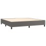 Cama box spring con colchón cuero sintético gris 200x200 cm de , Camas y somieres - Ref: Foro24-3137687, Precio: 775,69 €, De...