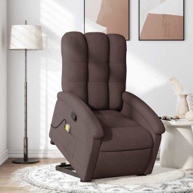Silla de masaje reclinable de pie de tela marrón oscuro en Sillones | Comprar online en Foru.es