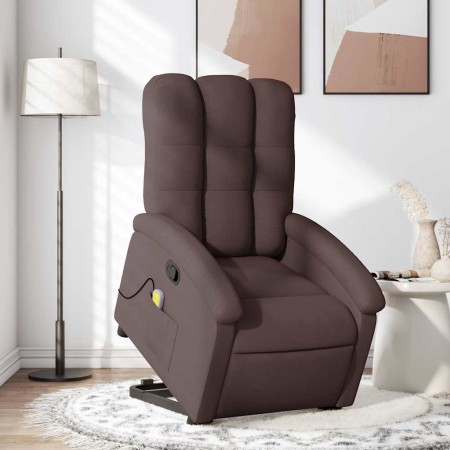 Silla de masaje reclinable de pie de tela marrón oscuro en Sillones | Comprar online en Foru.es