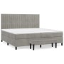 Cama box spring con colchón terciopelo gris claro 200x200 cm de , Camas y somieres - Ref: Foro24-3137983, Precio: 720,18 €, D...