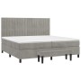 Cama box spring con colchón terciopelo gris claro 200x200 cm de , Camas y somieres - Ref: Foro24-3137983, Precio: 720,18 €, D...
