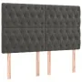 Box spring bed with dark gray velvet mattress 160x200 cm by , Beds and slatted bases - Ref: Foro24-3138032, Price: 583,39 €, ...