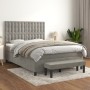 Cama box spring con colchón terciopelo gris claro 140x190 cm de , Camas y somieres - Ref: Foro24-3138079, Precio: 599,23 €, D...