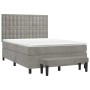 Cama box spring con colchón terciopelo gris claro 140x190 cm de , Camas y somieres - Ref: Foro24-3138079, Precio: 599,23 €, D...