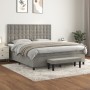Cama box spring con colchón terciopelo gris claro 160x200 cm de , Camas y somieres - Ref: Foro24-3138091, Precio: 587,44 €, D...