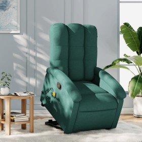 Silla de masaje reclinable de pie de tela verde oscura en Sillones | Comprar online en Foru.es