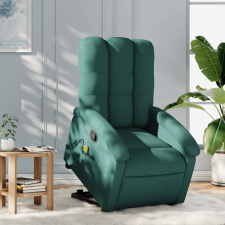 Silla de masaje reclinable de pie de tela verde oscura en Sillones | Comprar online en Foru.es