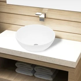 Lavabo de cuarto de baño redondo cerámica blanco de vidaXL, Lavabos - Ref: Foro24-141928, Precio: 49,55 €, Descuento: %
