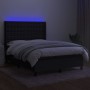 Cama box spring colchón y luces LED tela negro 140x190 cm de , Camas y somieres - Ref: Foro24-3138631, Precio: 519,56 €, Desc...