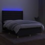 Cama box spring colchón y luces LED tela negro 140x200 cm de , Camas y somieres - Ref: Foro24-3139199, Precio: 531,76 €, Desc...