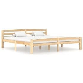 Estructura de cama de madera maciza de pino 200x200 cm de vidaXL, Camas y somieres - Ref: Foro24-322067, Precio: 109,71 €, De...