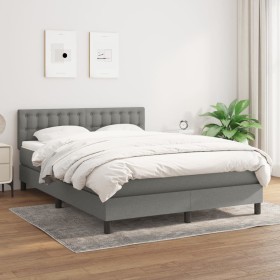 Cama box spring con colchón tela gris oscuro 140x200 cm de , Camas y somieres - Ref: Foro24-3140378, Precio: 446,44 €, Descue...