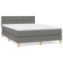Cama box spring con colchón tela gris oscuro 140x190 cm de , Camas y somieres - Ref: Foro24-3140930, Precio: 489,52 €, Descue...