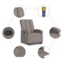 Sillón reclinable de masaje elevable tela gris taupé en Sillones | Comprar online en Foru.es