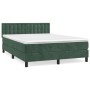 Cama box spring con colchón terciopelo verde oscuro 140x200 cm de , Camas y somieres - Ref: Foro24-3141548, Precio: 468,55 €,...