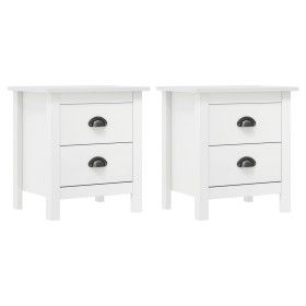 Mesita de noche Hill madera maciza de pino blanco 46x35x49,5 cm de vidaXL, Mesitas de noche - Ref: Foro24-288908, Precio: 104...